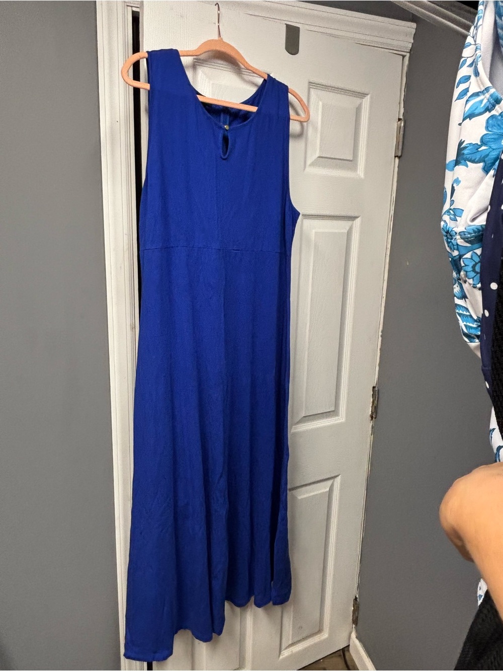 Talbots Sleeveless Cobalt Blue Maxi Dress